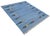 Mid-Century Modern Handmade Cotton Vegetable Dyed Flat Weave Area Rug, Sky Blue Leaf Dhurrie - 8'x10' For Sale - Image 3 of 13
