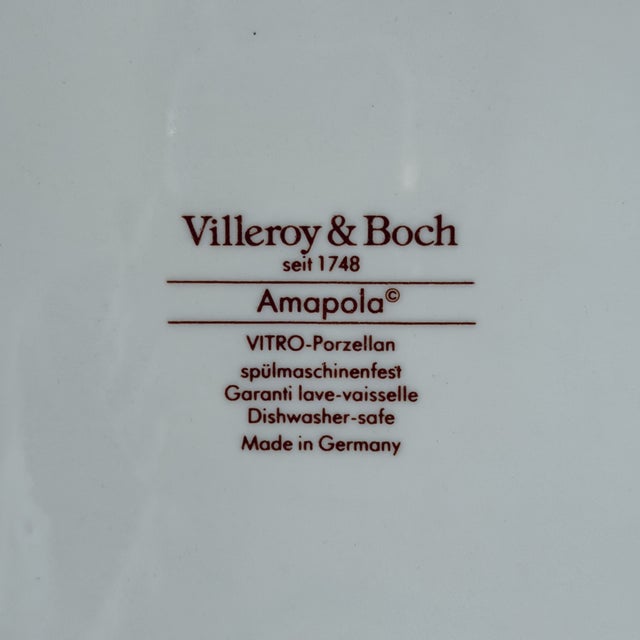 Ceramic Villeroy & Boch 'Amapola' Handled Cake Plate For Sale - Image 7 of 7