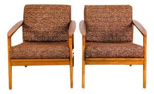 Mid-Century Easy Chairs in Walnut, 1970s, Set of 2