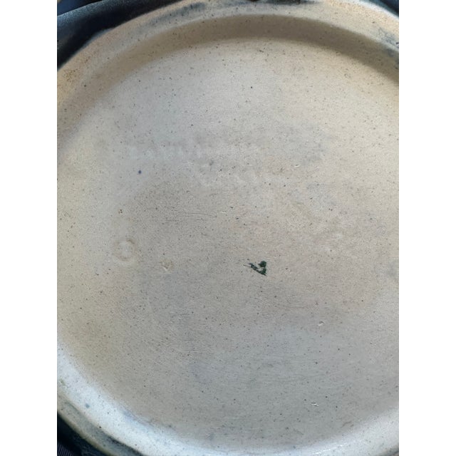 1910s Arts & Crafts Hampshire Pottery Blue & Green Matte "Peacock" Glaze Bulb Bowl For Sale - Image 11 of 17