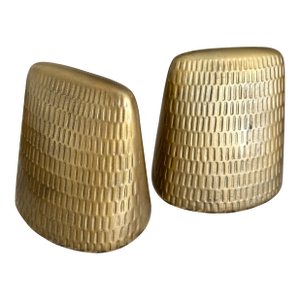 Mid Century Modern Ben Seibel Jenfredware Textured Wedge Bookends Vintage MCM