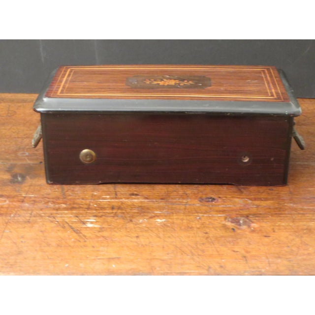 Wood 19th Century Antique Cylinder Music Box with Walnut Case Swiss For Sale - Image 7 of 10
