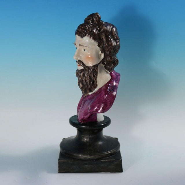 Victorian Victorian Staffordshire Pottery Bust of Plato For Sale - Image 3 of 15