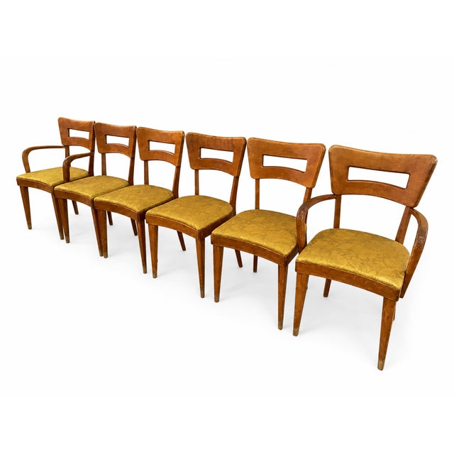 Wood 1950s Heywood Wakefield 13 Piece Dining Set- Original Finish- Dog Biscuit For Sale - Image 7 of 18