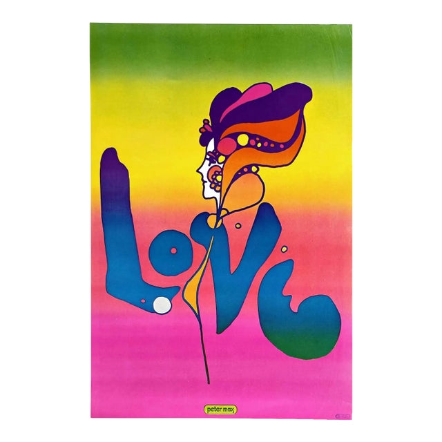 Peter Max Pop Art Poster 8 Love 1970 For Sale