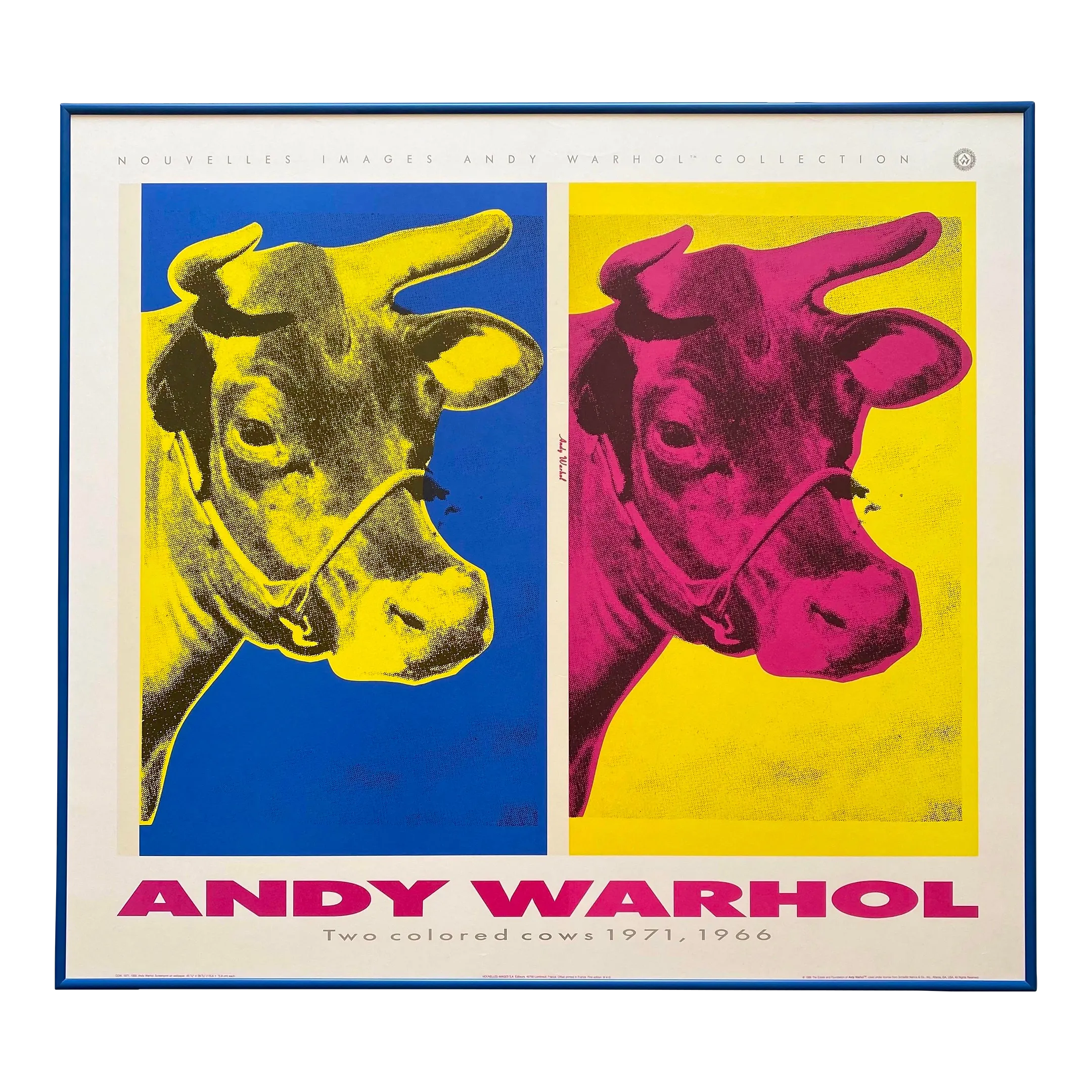 アンディ・ウォーホール　財団スタンプ　Two Colored Cows ポスター Andy Warhol Estate Vintage 1989 First Edition Lithograph Print