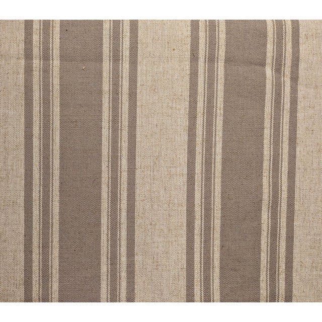 Traditional Vintage Ralph Lauren "Cancle" Iron Gray Indoor/Outdoor Striped Fabric- 4.25 Yards For Sale - Image 3 of 7