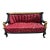 1930s Lovely Louis XVI Gold & Red Satin Walnut Victorian Sofa Settee For Sale