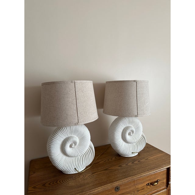 Vintage Spiral Shell Table Lamps, Pair For Sale In Greensboro - Image 6 of 18