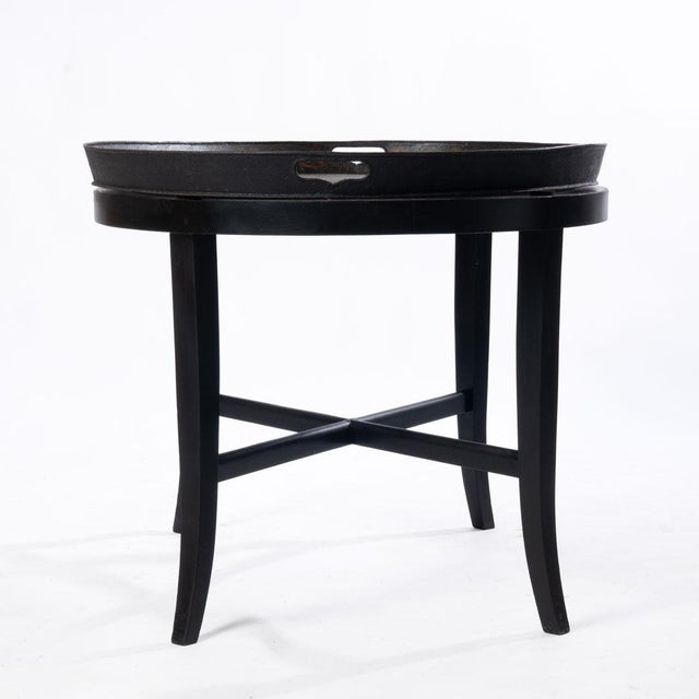 Early 20th Century Oval Tole Tray on Stand For Sale - Image 12 of 12