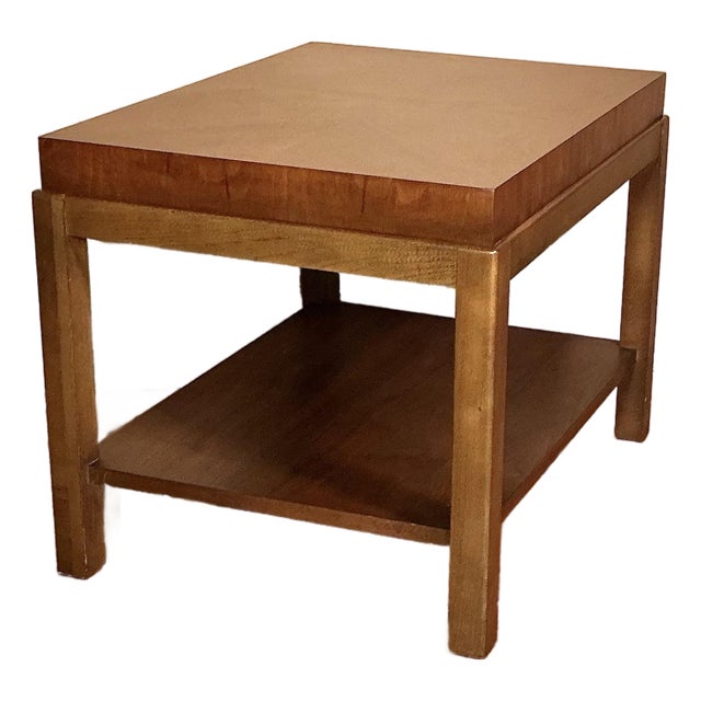 Lane Altavista Mid-Century Modern Walnut 20”x 27” Two-Tiered Side Table, Circa 1960’s For Sale