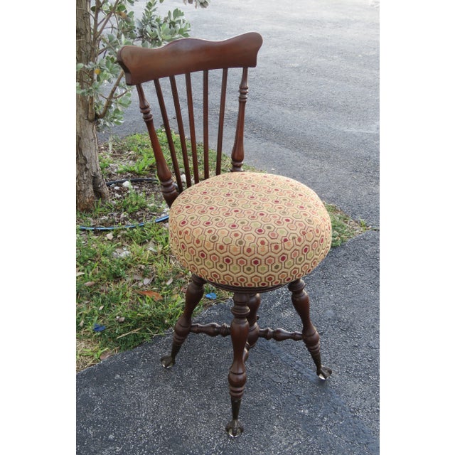 Early 1900s Claw Feet Piano Stool Chair For Sale - Image 13 of 13