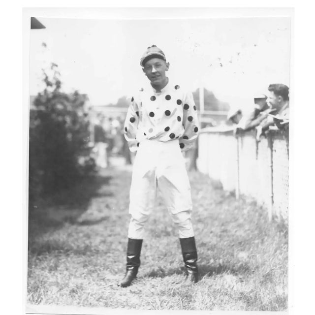 Figurative 1935 Jockey Smoky Saunders Horse Racing Photograph For Sale - Image 3 of 3
