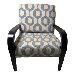 Pair of Modern Blue Upholstered Club Chairs For Sale