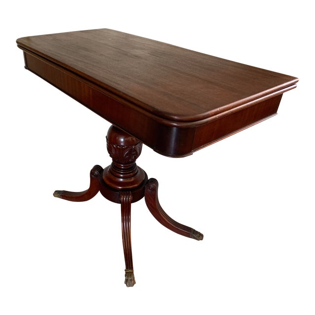 Antique Duncan Phyfe Style English Mahogany Pedestal Game Table Chairish