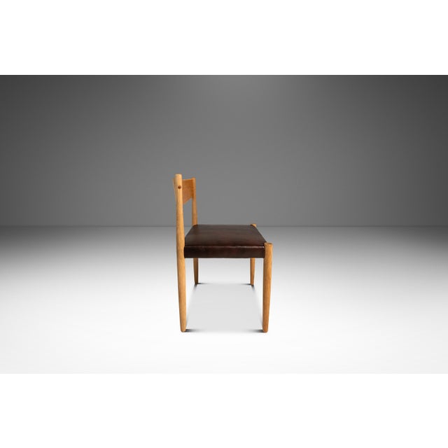 Wood Restored Mid-Century Danish Modern Side / Dining Chair in Oak & Leather by Poul Volther for Frem Røjle, Denmark, C. 1970s For Sale - Image 7 of 18