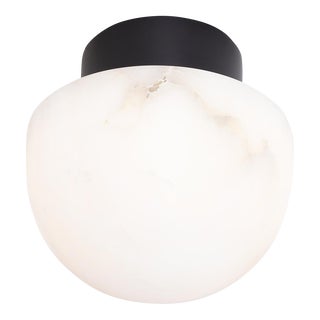 Regina Andrew Parker Alabaster Flush Mount, Oil Rubbed Bronze For Sale