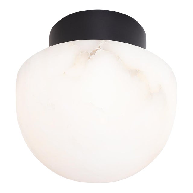 Regina Andrew Parker Alabaster Flush Mount, Oil Rubbed Bronze For Sale