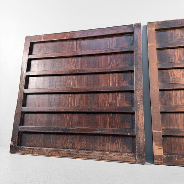 Black Japanese Wooden Wall Panels, 1890, Set of 2 For Sale - Image 8 of 18