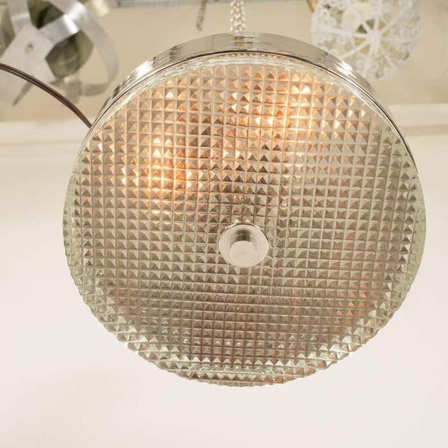 Metal Early 21st Century Faceted Glass & Nickel Flush Mount For Sale - Image 7 of 10