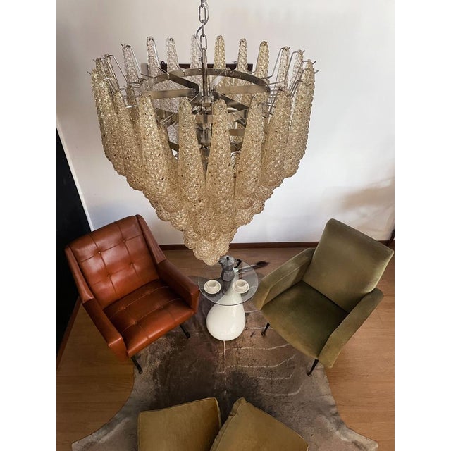 Vintage Italian Murano Chandelier with 75 Amber Glass Petals, 1990s For Sale - Image 15 of 18