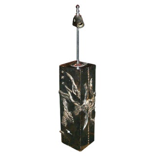 French Pottery Fish Motif Lamp For Sale