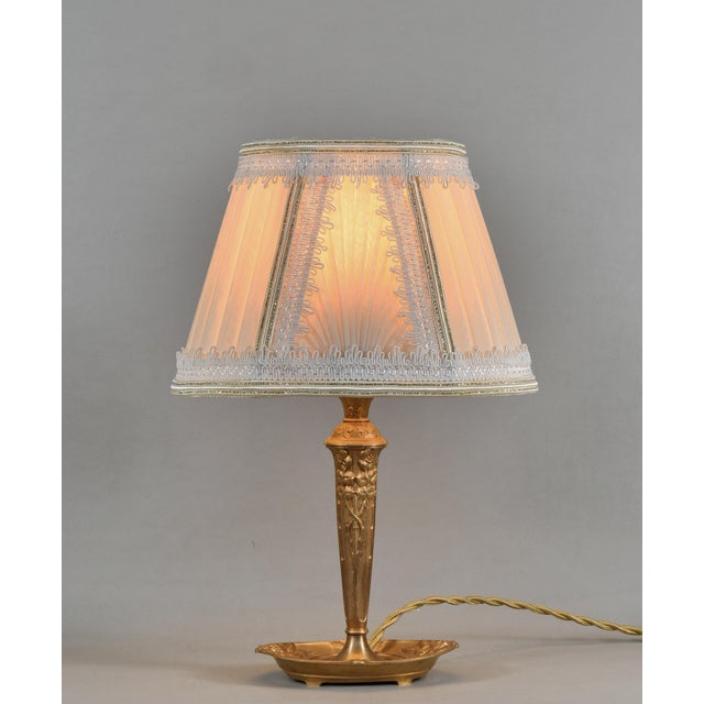 Metal French Art Deco Table Lamp by Cherrier & Besnus 1920s France For Sale - Image 7 of 14