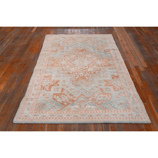 Antique Agra cotton rug, measures: 4'0"x 7'2". Antique Agra - Cotton Indian Coral 1920s Rug, Circa Date: 1920s. This...