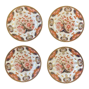 Set of 4 Dinner Plates in Classic Imari Style English Bone China"Derby Japan" Pattern by Royal Crown Derby