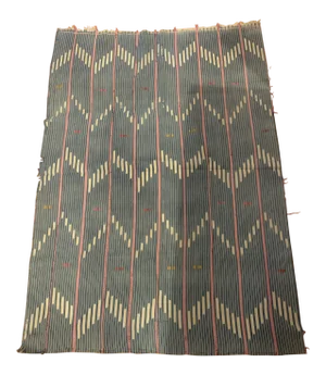 Blue Textile With White Zigzag Pattern