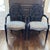 Pair of Ethan Allen Spider Back Chairs Dramatic frames are painted black and seats are upholstered in textured upholstery...
