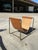Mid-Century Modern Contemporary Saddle Leather & Brass Magazine Rack / Firewood Holder For Sale - Image 3 of 8