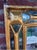 Italian Giltwood Wall Mirror with a step back base. Dramatic Mirror with a lattice and mirror edge design. Shows nice...