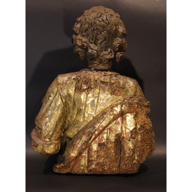 17th Century Aniello Stellato, Saint John and Saint Catherine, 17th Century, Wood, Set of 2 For Sale - Image 5 of 16