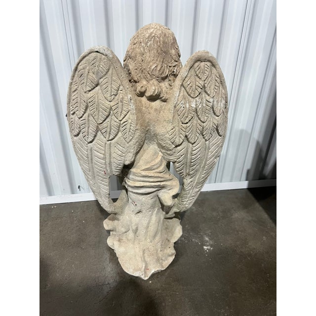Vintage Cast Stone Angel Figurine, Mid-20th Century For Sale - Image 4 of 5