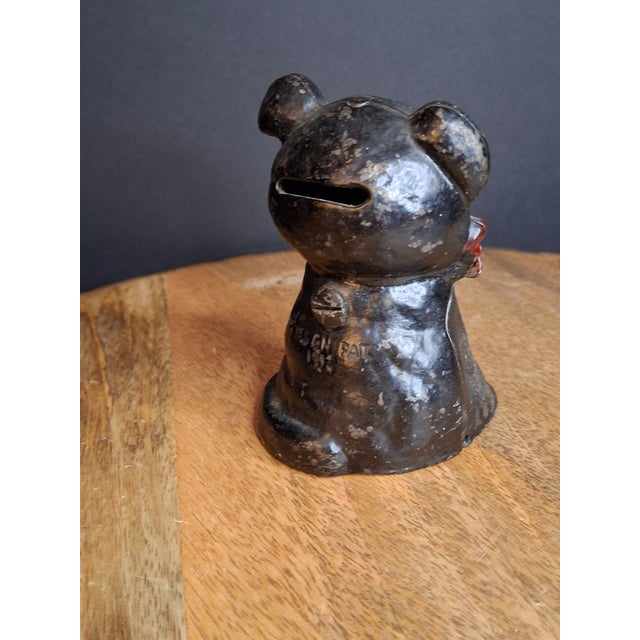 Rare Black Colorway Antique Hubley Cast Iron Fido Dog Still Bank 1904 Orig Paint For Sale - Image 11 of 18