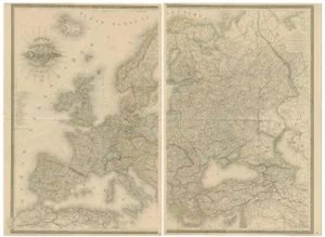 Maps of Europe by Andriveau-Goujon, 1849, Set of 2