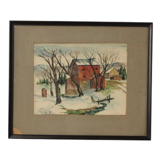 Deane Uptegrove Watercolor Painting, 'Early Spring in Sussex' For Sale