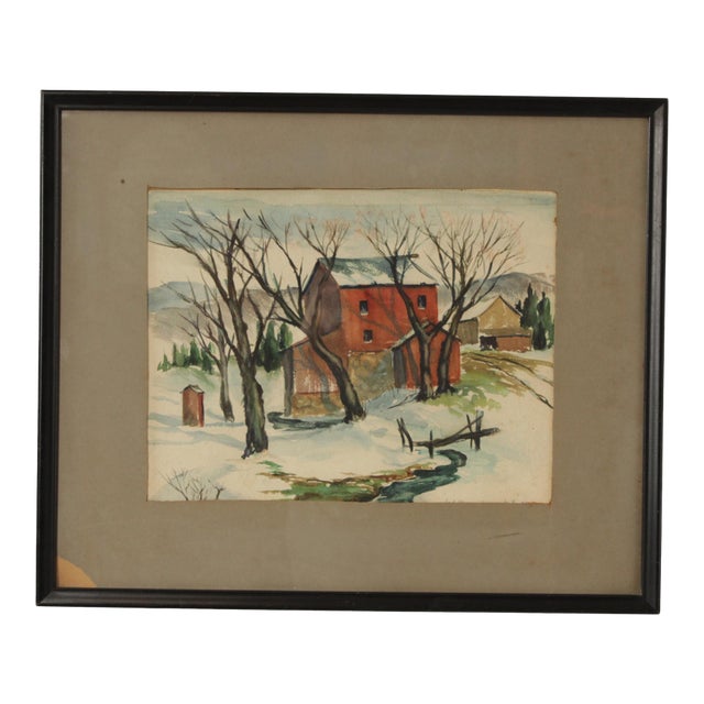 Deane Uptegrove Watercolor Painting, 'Early Spring in Sussex' For Sale