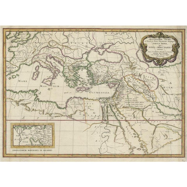 Antique Map of the Holy Land, 1660 For Sale - Image 5 of 5