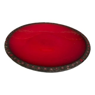 Plate in Red Ceramic, 1960 For Sale