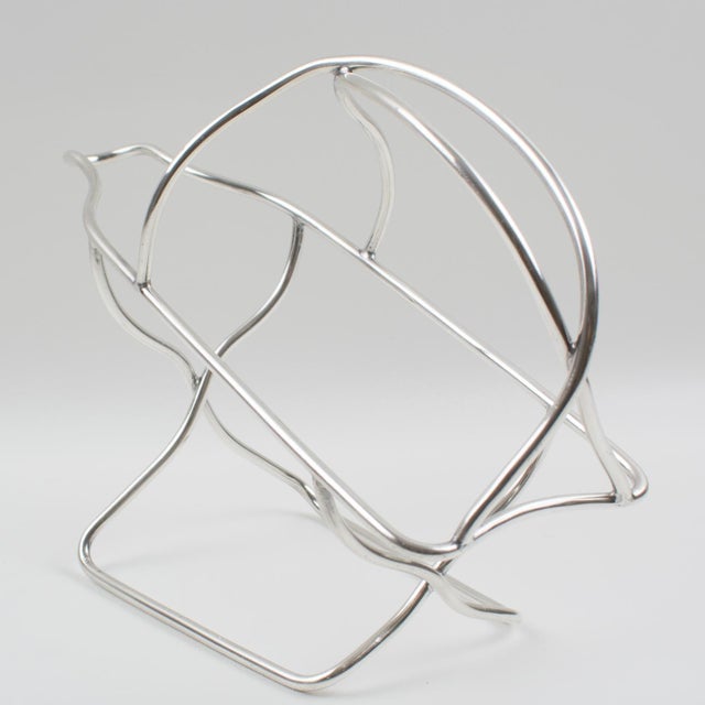 Silver Ercuis Paris Silver Plate Bottle Holder Wine Pourer Server, Circa 1950 For Sale - Image 8 of 10