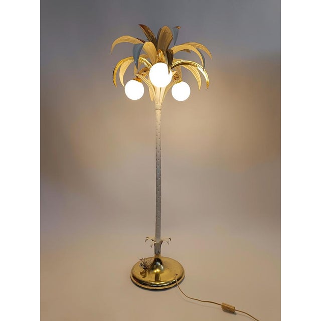 Vintage Gilded Palm Tree Floor Lamp in the style of Hans Kögl, Italy, 1970s For Sale - Image 14 of 18