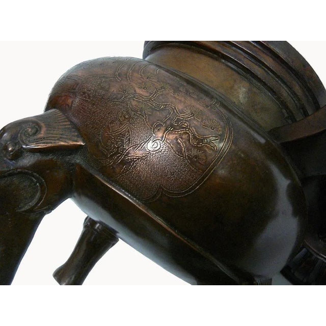 Metal Chinese Bronze Foo Dogs Graphic Incense Burner For Sale - Image 7 of 7