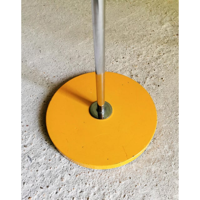 Metal Mid-Century German Floor Lamp in Yellow and Chrome, 1970s For Sale - Image 7 of 9