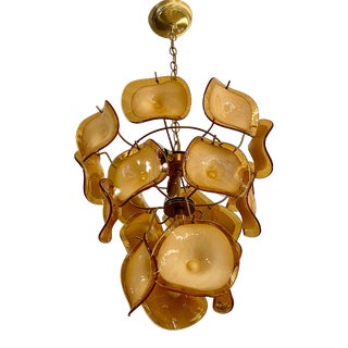 Midcentury Italian Murano Chandelier by Mazzega For Sale