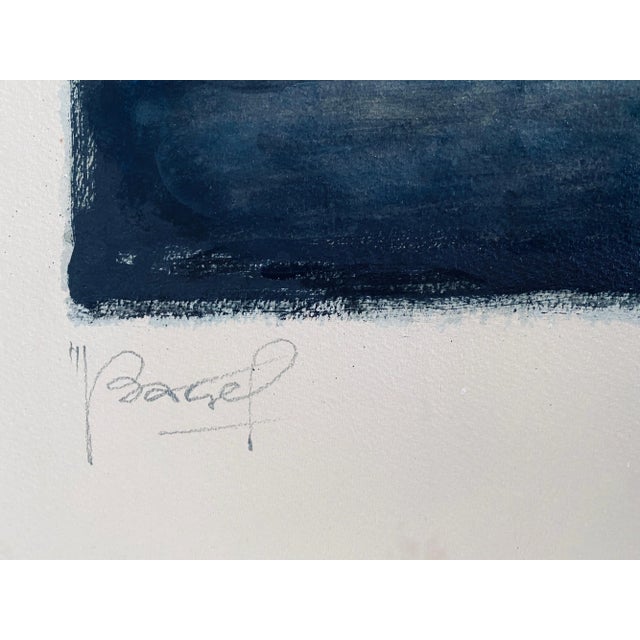 Vintage Moses Bagel Bahelfer Abstract French Judaica Watercolor Gouache Painting For Sale In Miami - Image 6 of 9