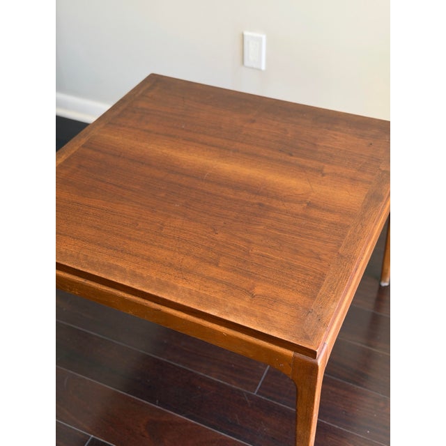 Wood Vintage 1960s Lane Furniture Rhythm Walnut Occasional Table 997-06 — MCM Square Side End Table For Sale - Image 7 of 12