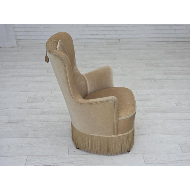 Vintage Danish Chair in Furniture Velour, 1960s For Sale - Image 10 of 18