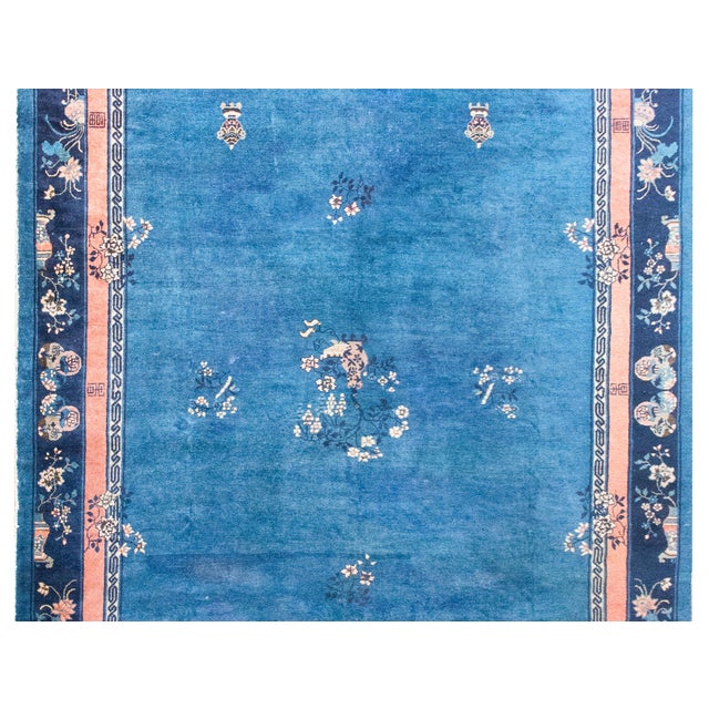 Royal Blue Early 20th Century Chinese Art Deco Rug For Sale - Image 8 of 15